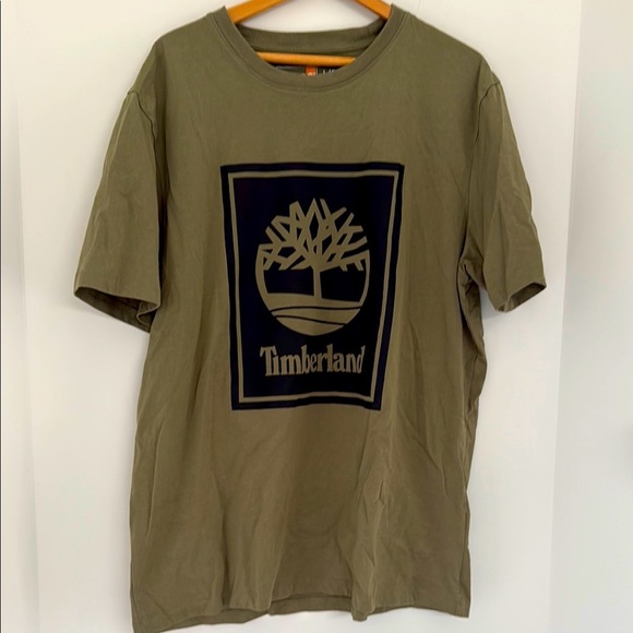 Timberland Khaki Graphic Tee Men's Size Large - Picture 1 of 4
